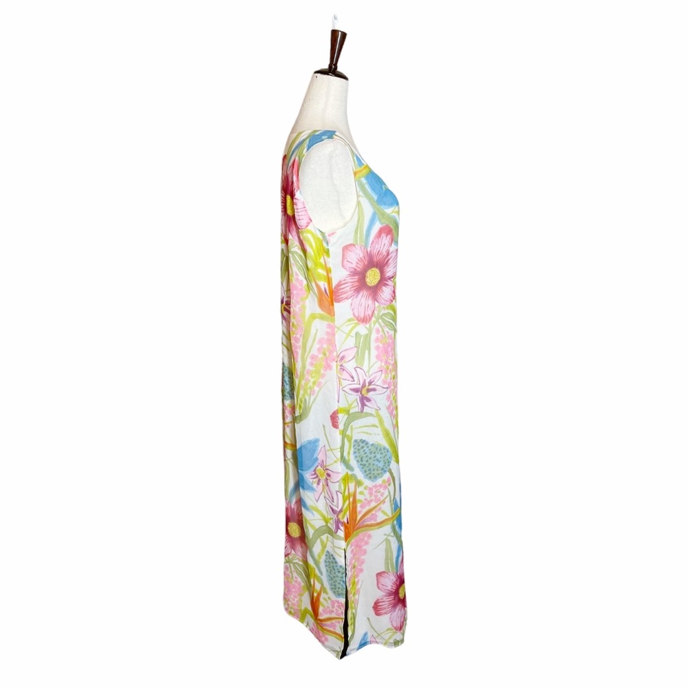 Carol Anderson Vintage Silk Watercolor Floral Maxi Dress Size Medium - Picture 7 of 7
